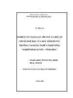 Nghiên cứu năng lực trí tuệ và một số chỉ số sinh học của học sinh bổ túc trường cao đẳng nghề cơ khí nông nghiệp bình xuyên   vĩnh phúc