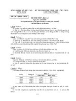 Đề thi HSG 10-11 cấp Tỉnh môn địa