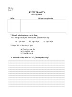 ĐỀ KIỂM TRA 1 TIẾT