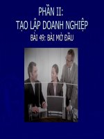 bài 49: Bài mở đầu phần 2 Tạo lập doanh nghiệp