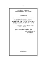 Cải tiến tổ chức dạy học thủ công lớp 3 nhằm phát triển tư duy kĩ thuật cho học sinh