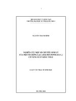 Nghiên cứu một số chỉ tiêu sinh lý của một số giống lạc (arachis hypogaea l ) có năng suất khác nhau
