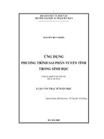 ỨNG DỤNG PHƯƠNG TRÌNH SAI PHÂN TUYẾN TÍNH TRONG SINH học