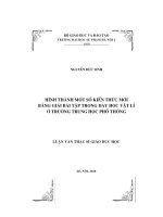 Hình thành một số kiến thức mới bằng giải bài tập trong dạy học vật lí ở trường trung học phổ thông