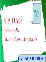 Ca dao than thân và yêu thương tình nghĩa