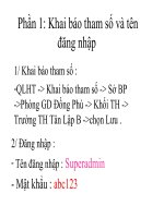 Hướng dẫn cài đặt phần mềm QLHS< Điêm