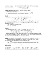 ĐỀ THI HSG TOÁN LỚP 11NĂM HỌC 2010 - 2011