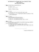 Đề thi học kì 1 toán 11 năm học 2010-2011