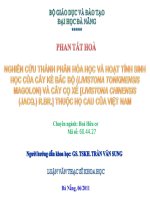 BẢO VỆ LUẬN VĂN THẠC SĨ HOÁ HỮU CƠ