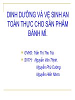 Dinh dưỡng và vệ sinh an toàn thực cho sản phẩm bánh mì