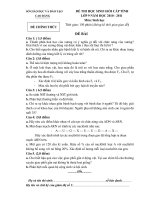 Đề thi HSG lớp 9 môn Sinh năm học 2010-2011