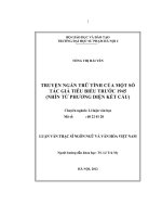 Truyện ngắn trữ tình của một số tác giả tiêu biểu trước 1945 (nhìn từ phương diện kết cấu)