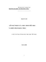 Lỗi ngữ pháp của học sinh tiểu học và biện pháp khắc phục