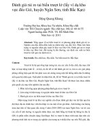 Đánh giá rủi ro tai biến trượt lở (lấy ví dụ khu vực đèo gió, huyện ngân sơn, tỉnh bắc kạn)