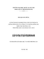 Lập kế hoạch marketing cho sản phẩm xi măng sông đà của công ty xi măng sông đà trên thị trường các tỉnh phía bắc giai đoạn 2011   2012