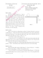 Đề thi chọn học sinh giỏi môn Vật lý TP.Hà Nội năm2011