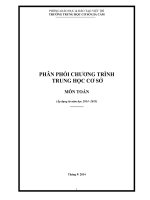 phân phối chương trình trung học cơ sở môn toán 2014 - 2015 mỗi học kỳ một bài học theo chủ đề