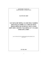 Xây dựng hệ thống câu hỏi trắc nghiệm khách quan nhiều lựa chọn sử dụng trong kiểm tra đánh giá chất lượng kiến thức chương Dao động cơ của học sinh lớp 12 THPT
