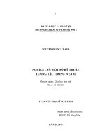 Luận văn thạc sĩ nghiên cứu một số kỹ thuật tương tác trong web 3d