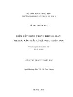 Điểm bất động trong không gian metric xác suất có kỳ vọng toán học