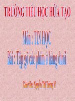 Tập gõ các phím ở hàng dưới