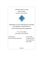 Ảnh hưởng của yếu tố độ mặn lên tỉ lệ sống, tăng trưởng và huyết học của cá tra nuôi (pangasianodon hypophthalmus)