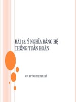 Bai 13. Y nghia bang he thong tuan hoan