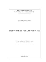 Một số vấn đề về đa thức nội suy