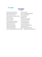 PROVERBS (Tục ngữ) phổ thông thông dụng cho giao tiếp