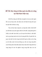 Nợ công và hiệu quả của đầu tư công tại Việt Nam hiện nay