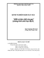 skkn đổi mới phương pháp dạy học kinh nghiệm dạy bài adn và bản chất của gen