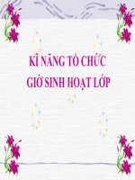 kỉ năng tổ chức giờ sinh hoạt lớp