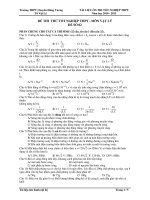 Đề thi thử TN THPT môn Lý 2