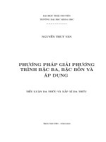 PHƯƠNG PHÁP GIẢI PHƯƠNG TRÌNH BẬC BA , BẬC BỐN THEO PHƯƠNG PHÁP NỘI SUY