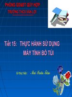 Tiết 15. Thực hành sử dụng máy tính bỏ túi