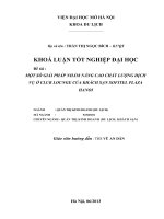 một số giải pháp nhằm nâng cao chất lượng dịch vụ ở club lounge của khách sạn sofitel plaza hanoi