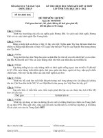 Đề Thi HSG cấp tỉnh môn Lịch Sử năm học 2011-2012