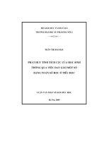 Phát huy tính tích cực của học sinh thông qua việc dạy giải một số dạng toán ở tiểu học