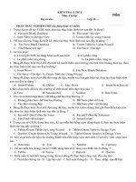 Đề kiẻm tra 1 tiết lớp 12