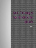 Tôn trọng và học hỏi các dân tộc khác