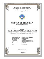 thúc đẩy xuất khẩu hàng lâm sản chế biến của công ty tnhh xuất nhập khẩu chế biến lâm hải sản sơn hải sang thị trường nhật bản