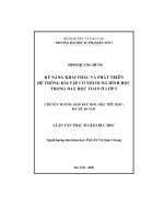 Kỹ năng khai thác và phát triển hệ thống bài tập có nội dung hình học trong dạy học toán ở lớp 5