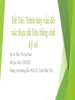 Trình bày vấn đề xác thực dữ liệu bằng chữ ký số