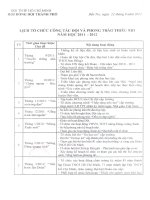 LỊCH TỔ CHỨC HOẠT ĐỘNG CỦA HĐĐ TP 2011 -2012