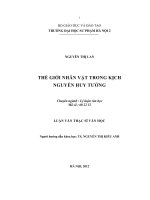 Thế giới nhân vật trong kịch Nguyễn Huy Tưởng