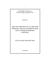 Phát huy tính tích cực của học sinh thông qua việc dạy giảng một số dạng toán của nội dung hình học ở tiểu học