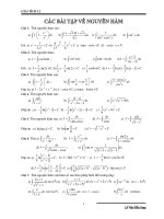 Các bài tập Nguyên Hàm