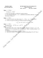 thi Giữa kỳ 1 năm học 2010_2011_THPT Nguyễn Khuyến Nam ĐỊnh