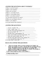 Reading test về động từ tobe