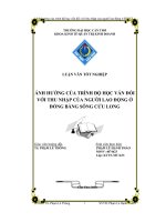 Ảnh hưởng của trình độ học vấn đối với thu nhập của người lao động ở đồng bằng sông cửu long